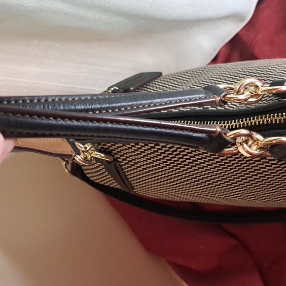 🎁 NEW Coach Kelsey Black and Tan Satchel and Crossbody Excellent Condition - Picture 8 of 14